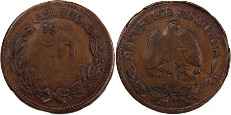 Mexico Revolutionary 50 Centavos 1915 C.M.GRO 
 Mexico Revolutionary 50 Centavo...