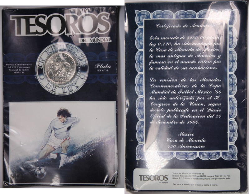 Mexico 100 Pesos 1986 World Cup Soccer Games 
 Mexico 100 Pesos 1986 World Cup ...