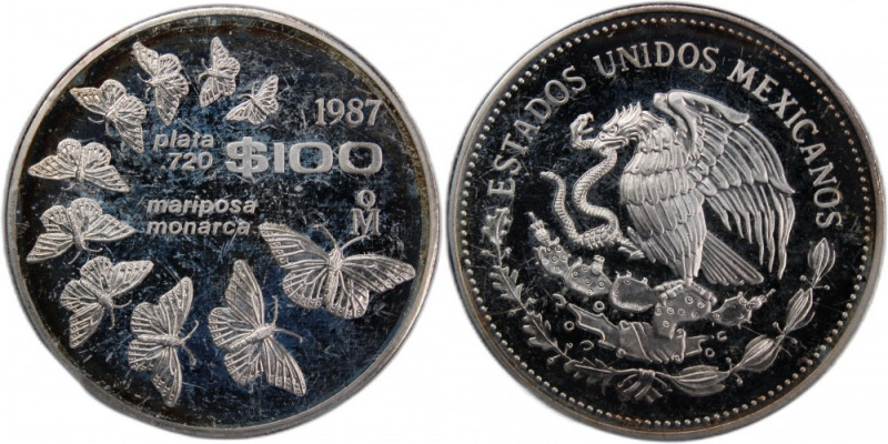 Mexico 100 Pesos 1987 
 Mexico 100 Pesos 1987 Silver KM#537 World Wildlife Fund...