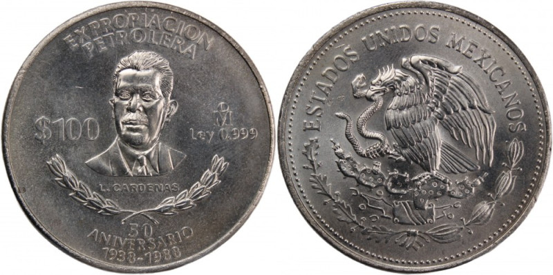 Mexico 100 Pesos 1988 Mo 
 Mexico 100 Pesos 1988 Mo Mexico 100 (Nationalization...