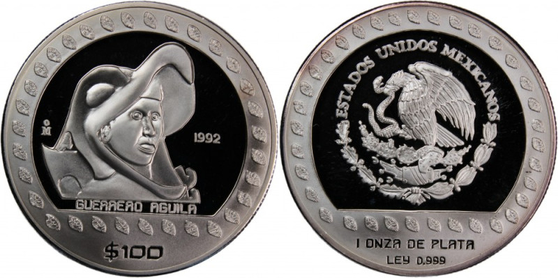 Mexico 100 Pesos 1992 
 Mexico 100 Pesos 1992 Silver KM#556 Mintage:4000 Pcs 
...