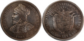 Panama 25 Centesimos 1904 
 Panama 25 Centesimos 1904 Silver KM#4 

Grade: XF