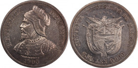 Panama 50 Centesimos 1905 
 Panama 50 Centesimos 1905 Silver KM#5&nbsp; Mint Luster 
Grade: UNC