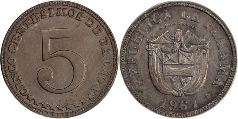 Panama 5 Centesimos 1961 
 Panama 5 Centesimos 1961 Panama 5 Centesimos 1962 Me...