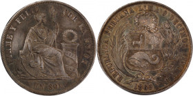 Peru 1 Sol 1865 YB 
 Peru 1 Sol 1865 YB Peru 1 Sol 1865 Type I Lima Mint Silver KM#196.1

Grade: XF
