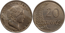 Peru 20 Centavos 1920 
 Peru 20 Centavos 1920 Copper-Nickel KM#215.1&nbsp; 
Grade: UNC