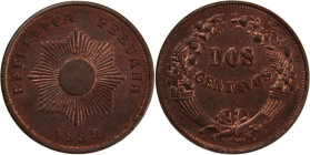 Peru 2 Centavos 1933 
 Peru 2 Centavos 1933 Copper/Bronze KM#212.1 
Grade: UNC