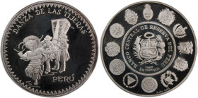 Peru Nuevo Sol 1997 
 Peru Nuevo Sol 1997 Silver KM#349 Danza de Tijeras&nbsp; 
Grade: PROOF