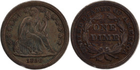 USA 10 Cents (Dime) 1856 
 USA 10 Cents (Dime) 1856 &nbsp;'Seated Liberty Dime' Silver KM#92

Grade: XF