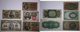 USA 10 Cents/25 Cents 1874-76/25 Cents 1863/10 Cents 1863 
 USA 10 Cents/25 Cents 1874-76/25 Cents 1863/10 Cents 1863 4 Banknotes in the Lot

Grade...