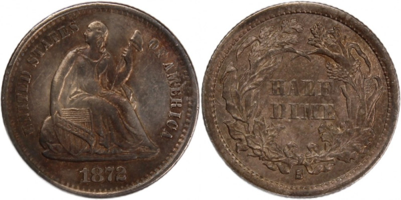 USA 5 Cents (1/2 Dime) 1872 S 
 USA 5 Cents (1/2 Dime) 1872 S United States 1/2...
