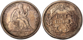 USA 10 Cents (Dime) 1875 S 
 USA 10 Cents (Dime) 1875 S United States 10 Cents 1875 S 'S' below bow San Francisco Mint&nbsp;'Seated Liberty Dime' Sil...