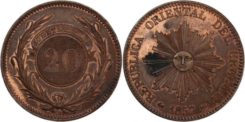 Uruguay 20 Centesimos 1857 D 
 Uruguay 20 Centesimos 1857 D Uruguay 20 Centesim...