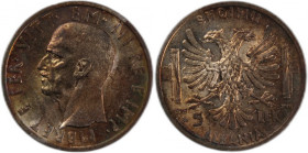 Albania 5 Lek 1939 R 
 Albania 5 Lek 1939 R Albania 5 Lek 1939 R Rome Mint&nbsp;Italian occupation (1939-1943) Victor Emmanuel III Silver KM#33

Gr...