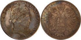 Austria 1 Thaler 1843 A 
 Austria 1 Thaler 1843 A Austria 1 Thaler 1843 A Vienna Mint Ferdinand I Silver KM#2240

Grade: XF