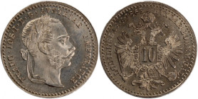 Austria 10 Kreuzer 1869 
 Austria 10 Kreuzer 1869 Austria 10 Kreuzer 1869 Francis Joseph I&nbsp;Silver KM#2206

Grade: UNC