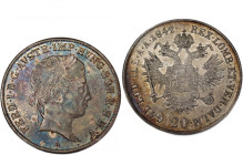 Austria 20 Kreuzers 1842 A 
 Austria 20 Kreuzers 1842 A Silver KM#2208 Ferdinand I 
Grade: XF+