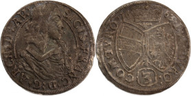 Austria 3 Kreuzer 1663 Tirol 
 Austria 3 Kreuzer 1663 Tirol Silver KM#1209&nbsp;&nbsp; &nbsp; Sigismund Francis Hall 
Grade: XF