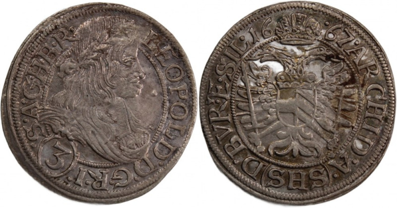 Austria 3 Kreuzer 1667 SHS 
 Austria 3 Kreuzer 1667 SHS &nbsp;Breslau (Wroclaw)...