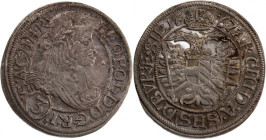 Austria 3 Kreuzer 1667 SHS 
 Austria 3 Kreuzer 1667 SHS &nbsp;Breslau (Wroclaw) Mint Leopold I Silver&nbsp;

Grade: AU