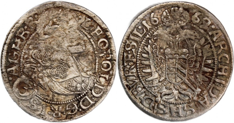 Austria 3 Kreuzer 1669 SHS 
 Austria 3 Kreuzer 1669 SHS Breslau (Wroclaw) Mint ...