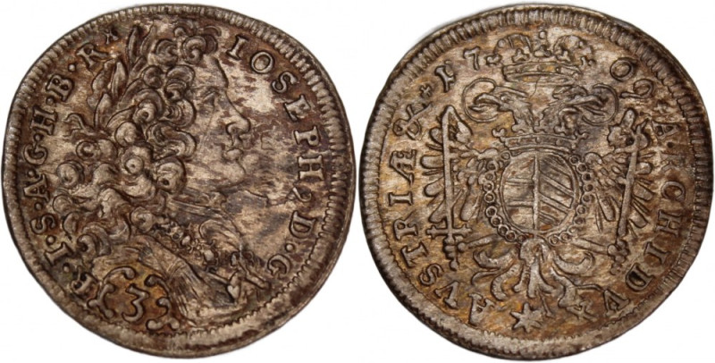 Austria 3 Kreuzer 1709 
 Austria 3 Kreuzer 1709 Austria 3 Kreuzer 1709 Munich M...