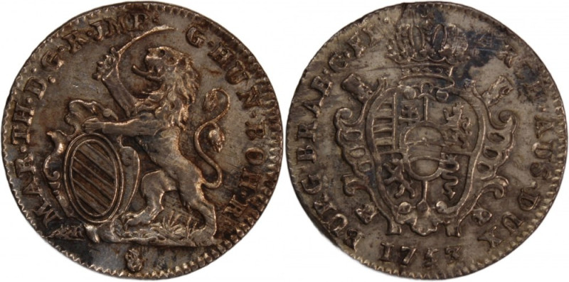 Austrian Netherlands 1 Escalin 1753 
 Austrian Netherlands 1 Escalin 1753 Austr...