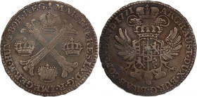 Austrian Netherlands 1/2 Kronenthaler 1771 
 Austrian Netherlands 1/2 Kronenthaler 1771 Silver KM#19 Maria Theresia 
Grade: XF