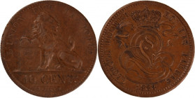 Belgium 10 Centimes 1833 
 Belgium 10 Centimes 1833 Belgium 10 Centimes 1833 Brussels Mint Leopold I Copper KM#2.1

Grade: XF