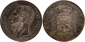 Belgium 50 Centimes 1886 
 Belgium 50 Centimes 1886 Silver KM#26 Leopold II 
Grade: UNC
