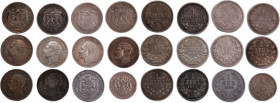 Bulgaria 1 Lev 1882-1943 (Lot of 12 Coins) 
 Bulgaria 1 Lev 1882-1943 (Lot of 12 Coins) Silver /Coper-Nickel/Aluminium 
Grade: VF-XF