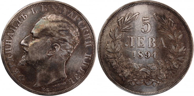 Bulgaria 5 Leva 1894 
 Bulgaria 5 Leva 1894 &nbsp;Ferdinand I Silver KM#18

G...