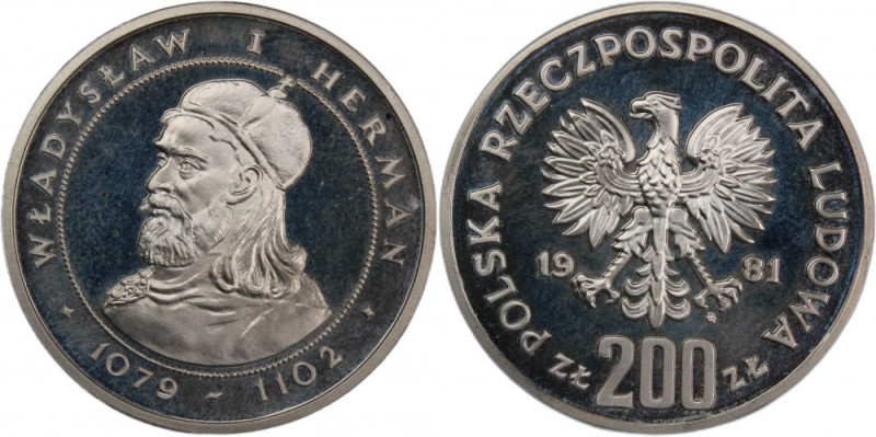 Poland 200 Zlotych 1981 
 Poland 200 Zlotych 1981 Silver KM#129 Wladyslaw I Min...