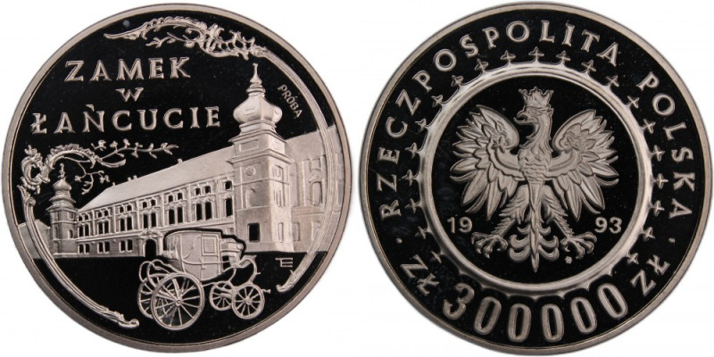 Poland 300 000 Zlotych 'Lancut Castle' 1993 / Nickel (Proba) Rare 
 Poland 300 ...