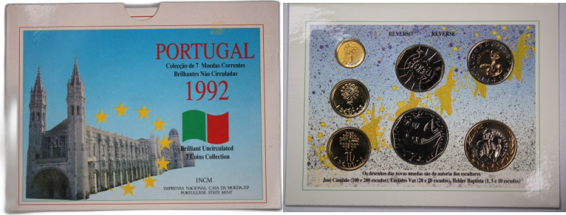 Portugal Coin Set 1992 
 Portugal Coin Set 1992 KM#MS16 7 Coins in the Set

G...