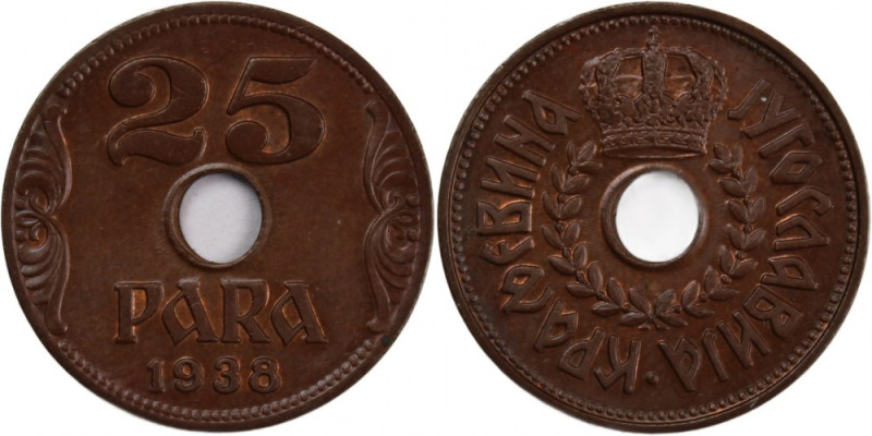 Yugoslavia 25 Para 1938 
 Yugoslavia 25 Para 1938 Bronze KM#17&nbsp;Petar II 
...