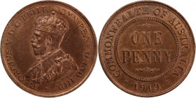 Australia 1 Penny 1913 
 Australia 1 Penny 1913 Bronze KM#23 George V 
Grade: XF