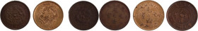 China 10 Cash 1902-1906 (Lot of 3 Coins) 
 China 10 Cash 1902-1906 (Lot of 3 Coins) Copper Hu-Peh/Kuang-Hsu/Kiang-Nan 
Grade: VF-XF