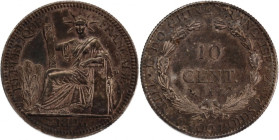 French Indo-China 10 Cents 1896 
 French Indo-China 10 Cents 1896 Silver KM#2a 
Grade: XF