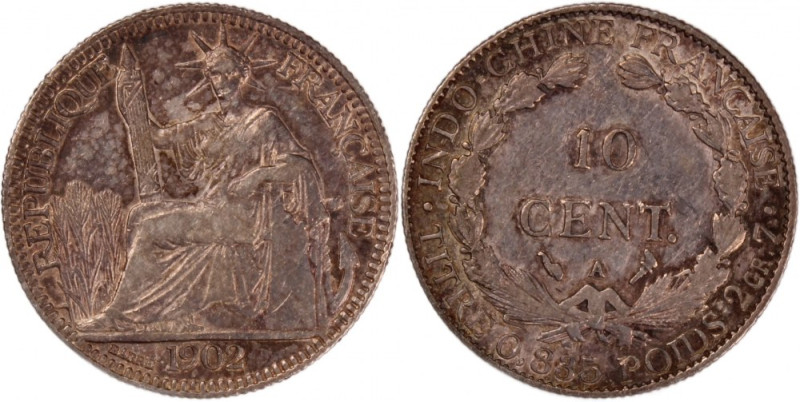 French Indo-China 10 Cents 1902 A 
 French Indo-China 10 Cents 1902 A French In...