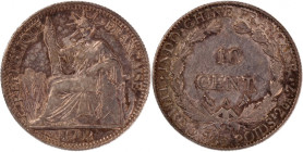 French Indo-China 10 Cents 1902 A 
 French Indo-China 10 Cents 1902 A French Indo-China 10 Cents 1902 A Paris Mint Third Republic Silver KM#9

Grad...