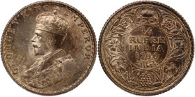 India British 1/4 Rupee 1936 B 
 India British 1/4 Rupee 1936 B Silver KM#518 George V 
Grade: UNC