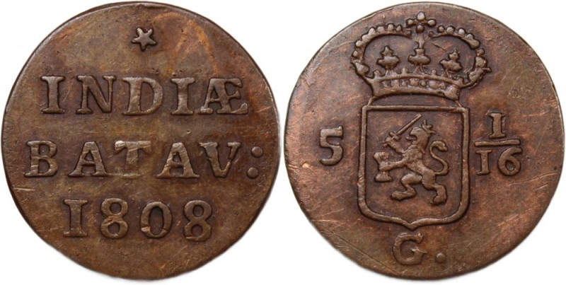 Netherlands East Indies 'Batavian Republic' Duit 1808 G 
 Netherlands East Indi...