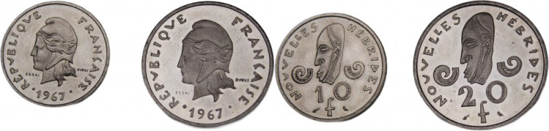 New Hebrides 20/10 Francs 1967 Essai 
 New Hebrides 20/10 Francs 1967 Essai KM#...