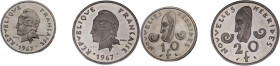 New Hebrides 20/10 Francs 1967 Essai 
 New Hebrides 20/10 Francs 1967 Essai KM#E3/KM#E2 Mintage:1700 Pcs /1700 Pcs 
Grade: UNC