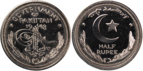 Pakistan 1/2 Rupee 1948 
 Pakistan 1/2 Rupee 1948 Nickel KM#6 Struck in Proof&nbsp; 
Grade: PROOF