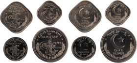 Pakistan 1/2 Anna / 2 Anna / 1/4 Rupee / 1 Rupee 1948 PROOF 
 Pakistan 1/2 Anna / 2 Anna / 1/4 Rupee / 1 Rupee 1948 PROOF Copper-Nickel KM#2/KM4/KM#5...