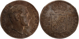 Philippines 20 Centimos 1881 
 Philippines 20 Centimos 1881 Philippines 20 Centavos 1881 Manila Mint Alfonso XII Silver KM#149

Grade: XF