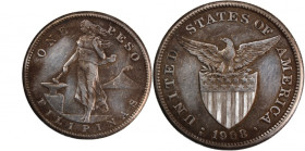 Philippines 1 Peso 1908 S 
 Philippines 1 Peso 1908 S Philippines 1 Peso 1908 S San Francisco Mint Silver KM#172

Grade: VF