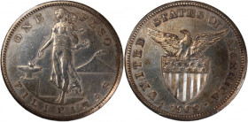 Philippines 1 Peso 1909 S 
 Philippines 1 Peso 1909 S San Francisco Mint Silver KM#172

Grade: XF